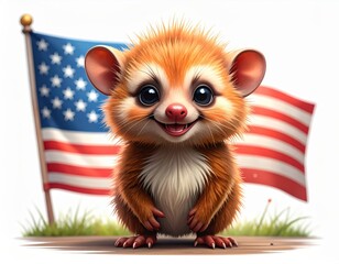 A cute cartoon bush baby. Adorable animated galago primate fauna wildlife illustration african mammal.