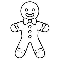 Minimalist Gingerbread Man Line Illustration