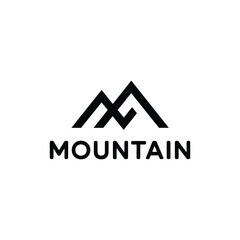 Modern mountain logo design with clean typography