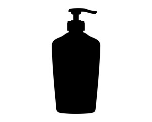 Fototapeta premium Black Silhouette of a Lotion or Soap Dispenser Bottle Illustration