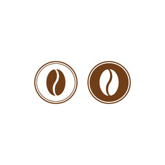 Two stylized coffee beans in circular frames with a rustic texture