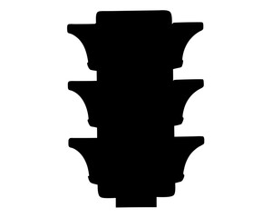 Silhouette of stacked corbels showcasing architectural detail against a white background © MdAsifur