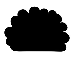 Abstract rounded shape with cloud like formation in black color graphic