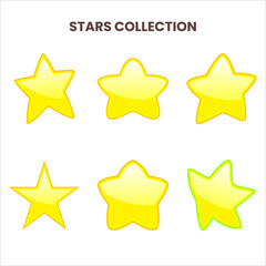 Gradient Yellow Star Icon Set