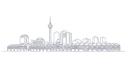 Tehran Skyline: An artistic rendering of Tehran's skyline, showcasing the city's architecture and modern buildings in a clean, minimalistic style.