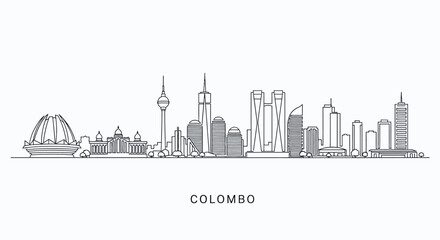 Colombo Cityscape: A captivating sketch of Colombo, the heart of urban development, portrays the skyline, a harmonious blend of architectural marvels.