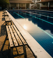 Obraz premium swimming pool in the morning