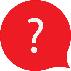 Red Speech Bubble Question Mark:  Urgent Inquiry, Help Needed, Minimalist Design.