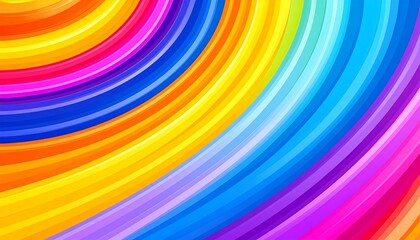 Vibrant rainbow concentric circles swirl, creating a dynamic and colorful abstract design