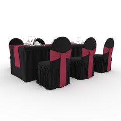 3d render Banquet Table and Chair design element Furniture