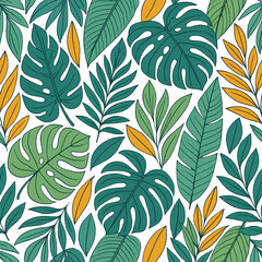 tropical exotic leaves
