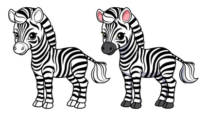 Cute zebra cartoon coloring