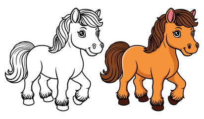 horse cartoon coloring