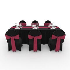 3d render Banquet Table and Chair design element Furniture