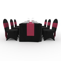 3d render Banquet Table and Chair design element Furniture
