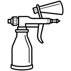 Minimalist Paint Sprayer Line Art Vector