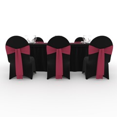 3d render Banquet Table and Chair design element Furniture