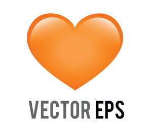 Classic support gradient orange glossy love heart icon, used for expressions of love is in air
