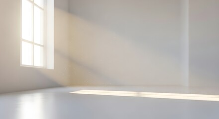 Sunlit Serenity: Minimalist Empty Room with Natural Light (AI Generated)