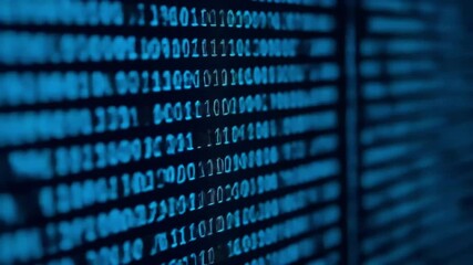 Abstract blue digital data streams across a dark screen, symbolizing modern technology, programming, and cybersecurity concepts. - Powered by Adobe