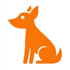 Obraz premium Orange Dog Silhouette Minimalist Design