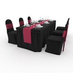 3d render Banquet Table and Chair design element Furniture