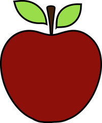 Apple Fruit Outline and Solid Icons