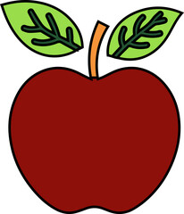 Apple Fruit Outline and Solid Icons