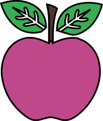 Apple Fruit Outline and Solid Icons