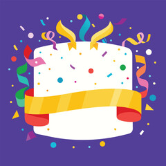 Celebration background template with confetti Colorful ribbons. luxury greeting rich card