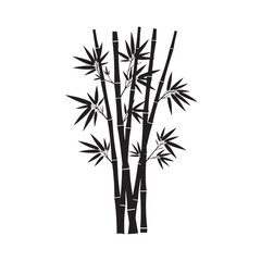 Fototapeta premium black silhouette vector of bamboo tree
