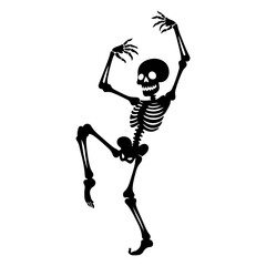 Silhouette of dancing skeleton