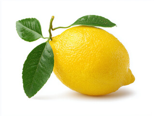 Fresh Yellow Lemon Isolated on Pure White Background

