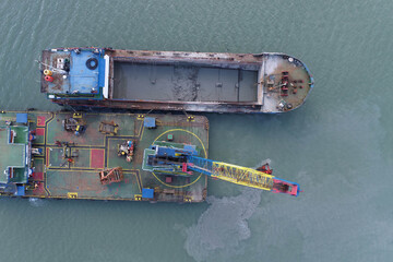 Marine Dredging Operations with Crane
