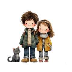cute girl and boy