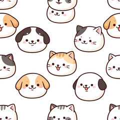 Pattern of Dog and Cat Heads
