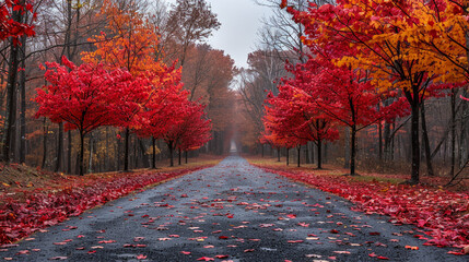 Vibrant Autumn Landscape with Colorful Foliage