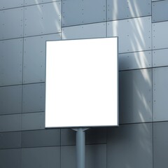 Blank Square Billboard Mockup – Modern Grey Building Facade with Soft Light