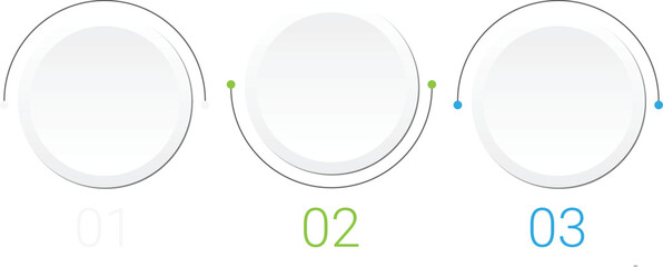 Three-Step Circular Infographic Design