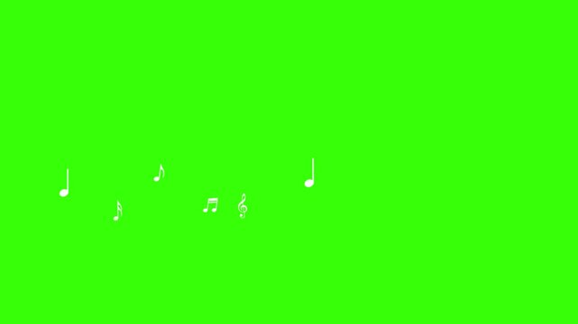 animated icon musical note symbol do re mi fa sol la si do 4k green screen repeating