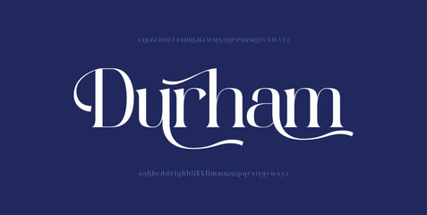 Durham elegant Font Uppercase Lowercase and Number. Classic Lettering Minimal Fashion Designs. Typography modern serif fonts regular decorative vintage concept. vector illustration