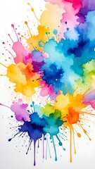 Fototapeta premium Vibrant watercolor explosion on white background
