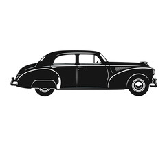 Fototapeta premium old car silhouette vector logo isolated