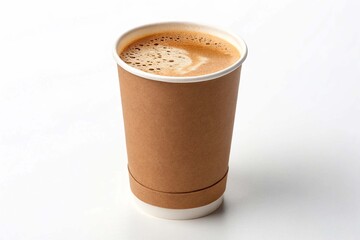 Paper cup for coffee on white background