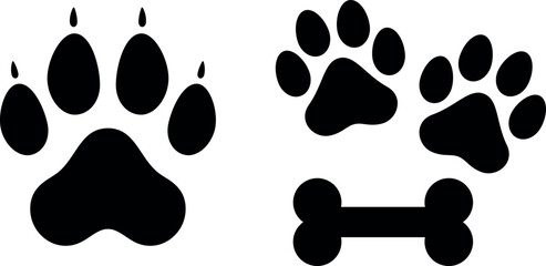 Lion and dog paw print icon isolated on transparent background vector illustration