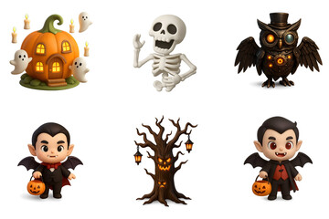 Collection Cute Cartoon Halloween Characters
