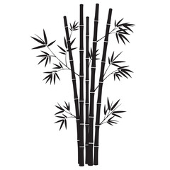 black silhouette vector of bamboo tree