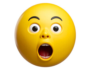 Fototapeta premium 3D happy yellow smiley face icon with cheerful expression