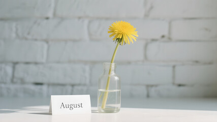dandelions in a glass vase
