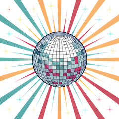 disco ball icon with starburst effect